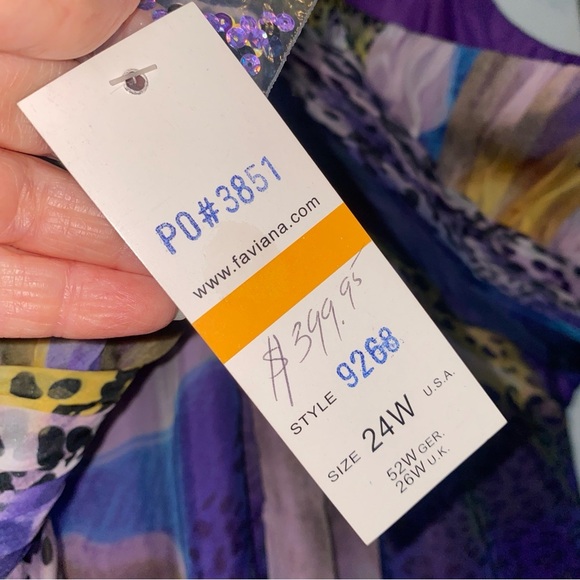 Faviana Purple and Blue Halter Maxi Sundress Formal Plus Size 24 NWT - Picture 5 of 11